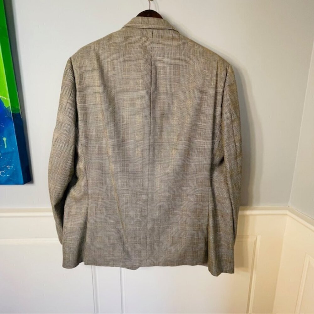 Lauren Ralph Lauren Silk & Wool Glen Plaid Casual Blazer Suit Jacket 48 R - Picture 4 of 5